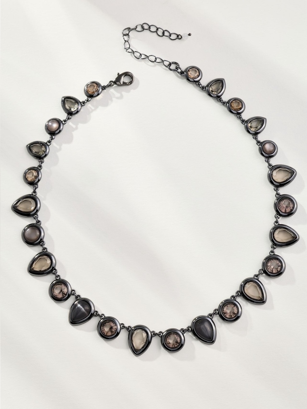 Anthropologie Necklace Colorful Enamel Gem Necklace New Gold Color